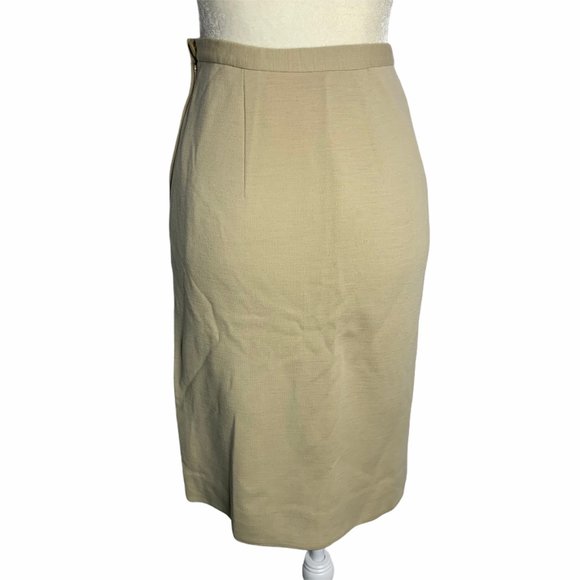 Vintage 50s Beige Knit Wool Skirt & Top Set 36PE - Picture 7 of 11